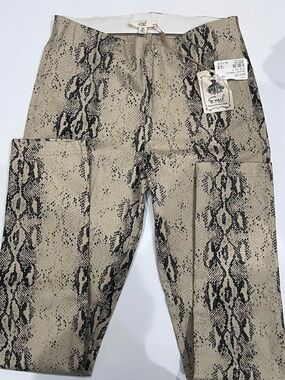 easel Beige Snake-Print Pants leggings NWT